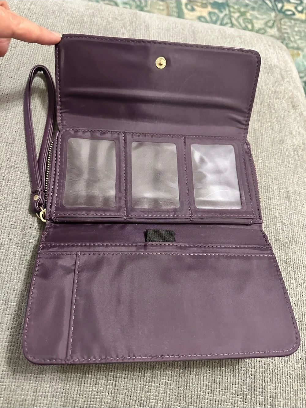 Plum  Wristlet Clutch with Gold Accent